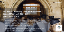 Ambedkar University Delhi PG Merit List 2024 Out